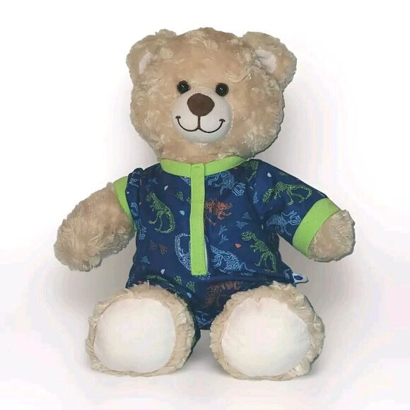 Build a Bear "Happy Hugs" Teddy In Blue Dinosaur Sleeper Soft Stuffed Plush 16" - Picture 2 of 8